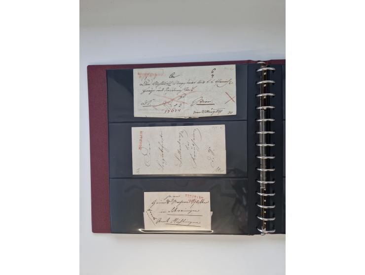 1810/ 68 (ca.), interessante, vorwiegend gestempelte Sammlung mit Briefen, ab Vorphila, dabei Charge-Briefe, Postscheine mit 