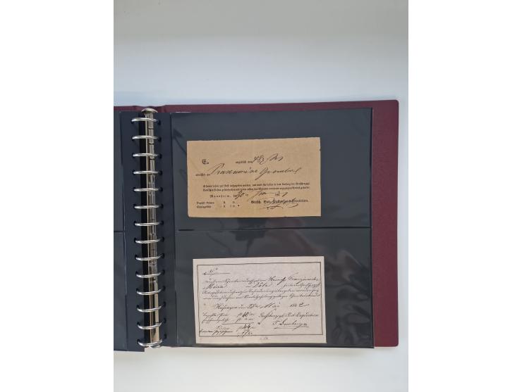 1810/ 68 (ca.), interessante, vorwiegend gestempelte Sammlung mit Briefen, ab Vorphila, dabei Charge-Briefe, Postscheine mit 