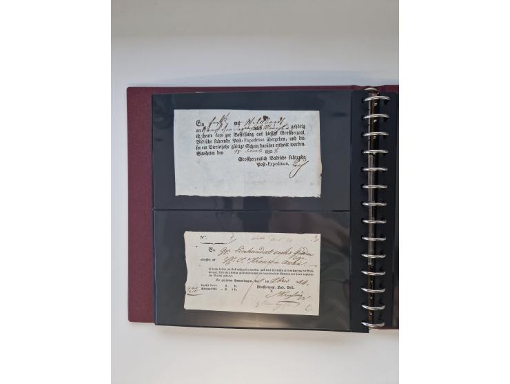 1810/ 68 (ca.), interessante, vorwiegend gestempelte Sammlung mit Briefen, ab Vorphila, dabei Charge-Briefe, Postscheine mit 