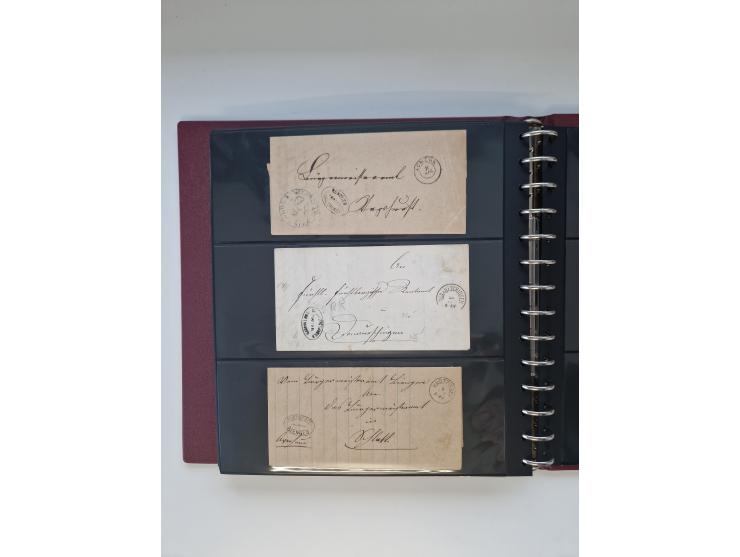 1810/ 68 (ca.), interessante, vorwiegend gestempelte Sammlung mit Briefen, ab Vorphila, dabei Charge-Briefe, Postscheine mit 
