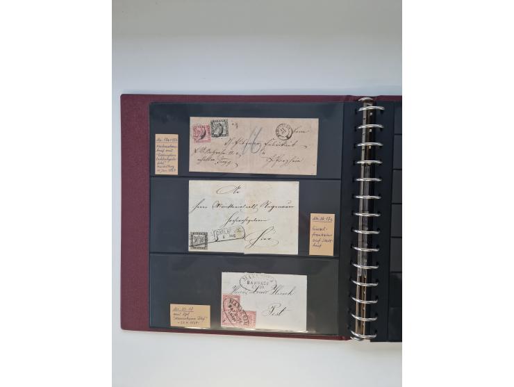 1810/ 68 (ca.), interessante, vorwiegend gestempelte Sammlung mit Briefen, ab Vorphila, dabei Charge-Briefe, Postscheine mit 