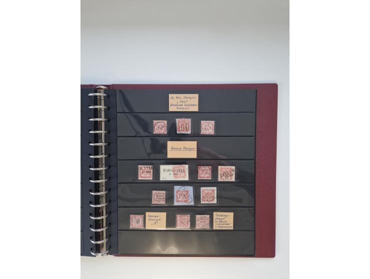 1810/ 68 (ca.), interessante, vorwiegend gestempelte Sammlung mit Briefen, ab Vorphila, dabei Charge-Briefe, Postscheine mit 