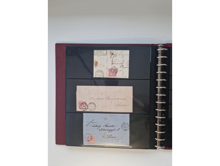 1810/ 68 (ca.), interessante, vorwiegend gestempelte Sammlung mit Briefen, ab Vorphila, dabei Charge-Briefe, Postscheine mit 