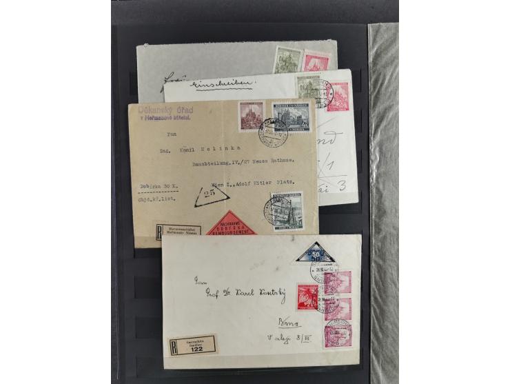1939/45, interesting group of hundreds of covers, cards and on pieces, including many different cancellations, registered cov