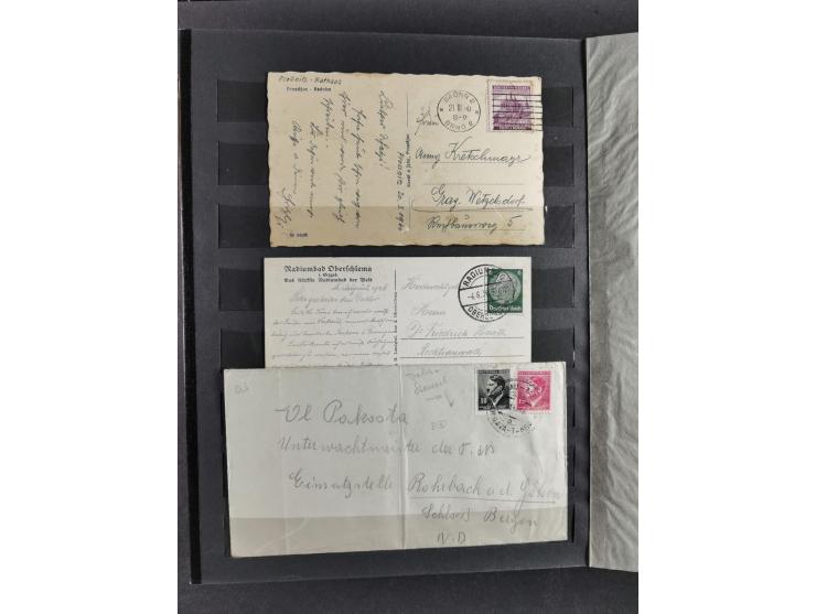 1939/45, interesting group of hundreds of covers, cards and on pieces, including many different cancellations, registered cov