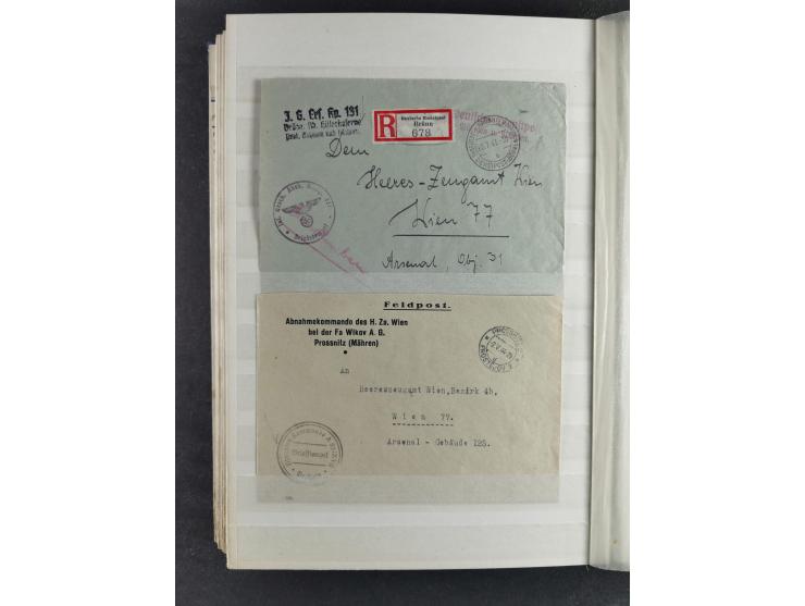 1939/45, interesting group of hundreds of covers, cards and on pieces, including many different cancellations, registered cov