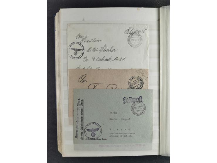 1939/45, interesting group of hundreds of covers, cards and on pieces, including many different cancellations, registered cov