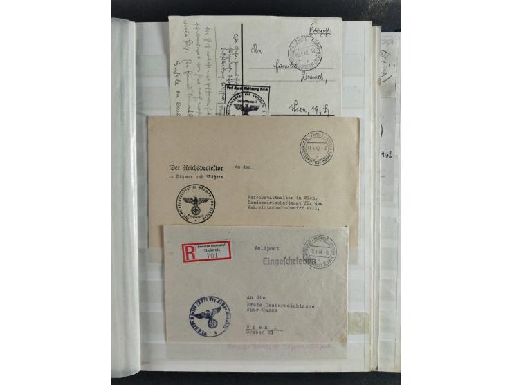 1939/45, interesting group of hundreds of covers, cards and on pieces, including many different cancellations, registered cov
