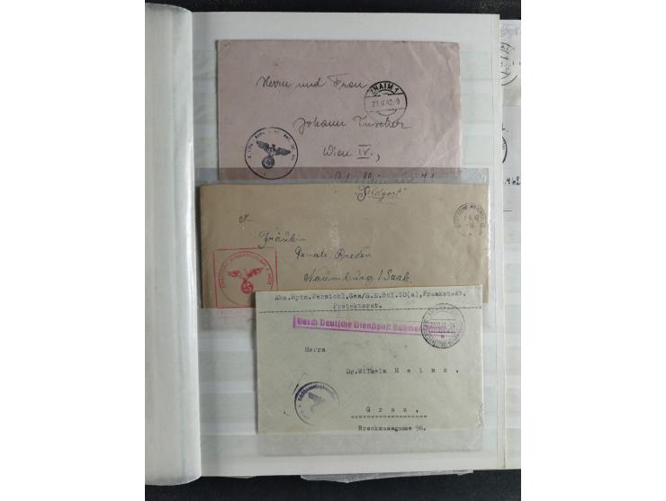 1939/45, interesting group of hundreds of covers, cards and on pieces, including many different cancellations, registered cov