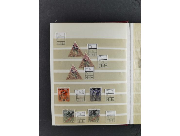 1918, ungebrauchte Sammlung mit einer gebrauchten Marke der "POSTA CESKOSLOVENSKA"-Aufdruckausgaben auf österreichischen und 