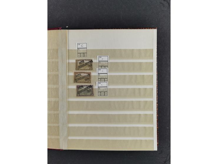 1918, ungebrauchte Sammlung mit einer gebrauchten Marke der "POSTA CESKOSLOVENSKA"-Aufdruckausgaben auf österreichischen und 