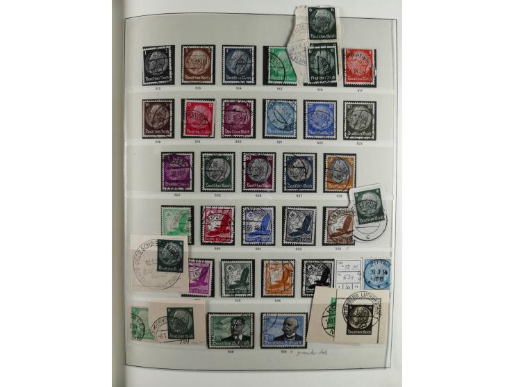 1933/45, used collection incl. official stamps, including sheet 3 on registered covers with special cancellations, as well as