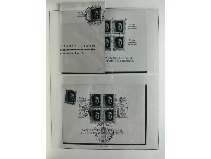 1933/45, used collection incl. official stamps, including sheet 3 on registered covers with special cancellations, as well as