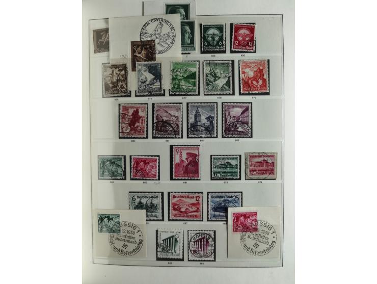 1933/45, used collection incl. official stamps, including sheet 3 on registered covers with special cancellations, as well as