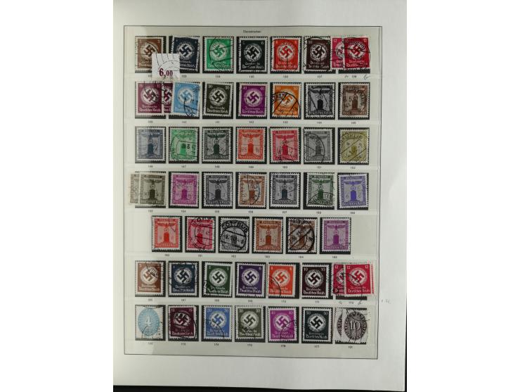 1933/45, used collection incl. official stamps, including sheet 3 on registered covers with special cancellations, as well as