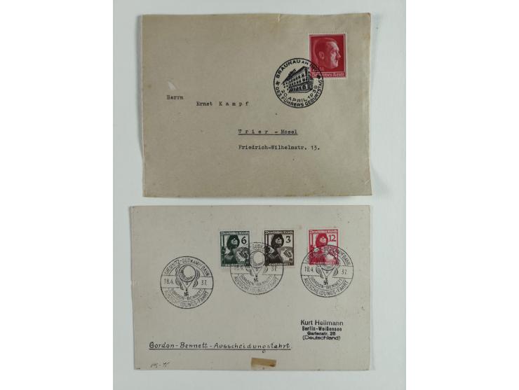 1933/45, used collection incl. official stamps, including sheet 3 on registered covers with special cancellations, as well as