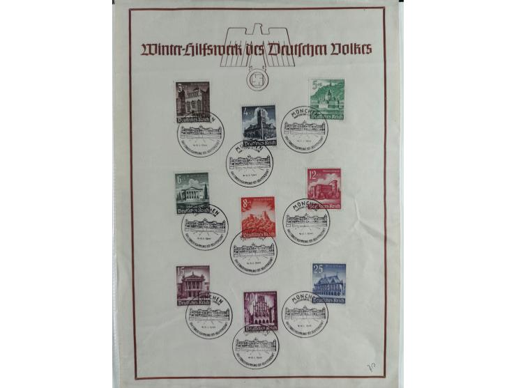 1933/45, used collection incl. official stamps, including sheet 3 on registered covers with special cancellations, as well as
