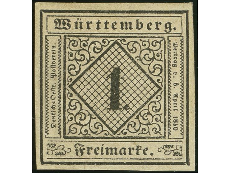 1 Kreuzer auf sämisch, Type II, farbfrisch und allseits breitrandig, ungebraucht mit größerem Teil des Originalgummis. Tadell