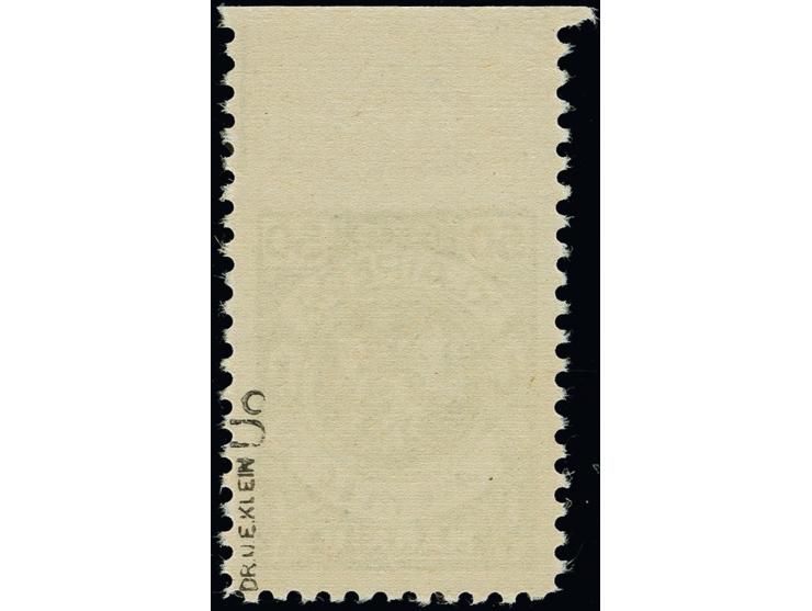 1923, Wappenreiter 50M. oben ungezähntes Oberrandstück, postfrisch, tadellos, sign. Dr. U.E. Klein