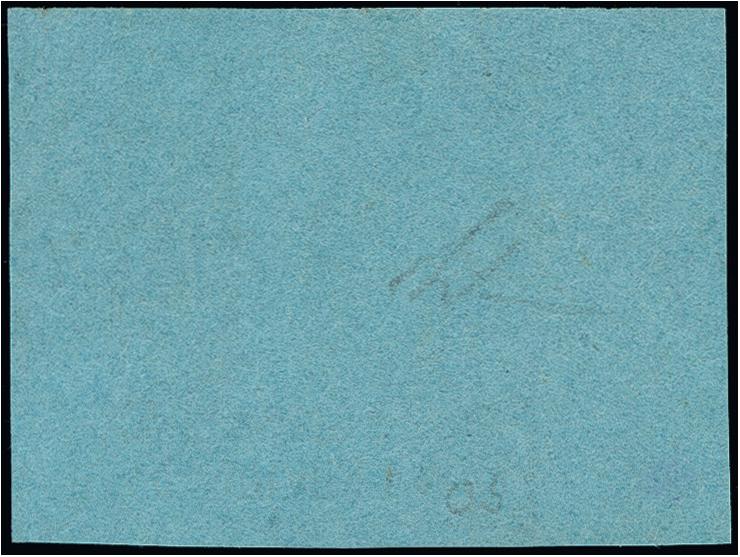 1 Silbergroschen auf mittelgrünlichblau, farbfrisch und voll-bis breitrandig, links mit ca. 8 mm Bogenrand, ungebraucht ohne 