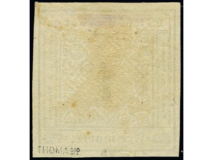 1 Kreuzer auf sämisch, Type II, farbfrisch und allseits breitrandig, ungebraucht mit größerem Teil des Originalgummis. Tadell