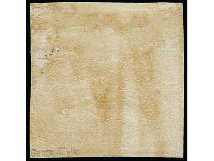 3 Kreuzer gelb, farbfrisch und voll- bis breitrandig, schön geprägt, ungebraucht mit großen Teilen des Originalgummis. Tadell