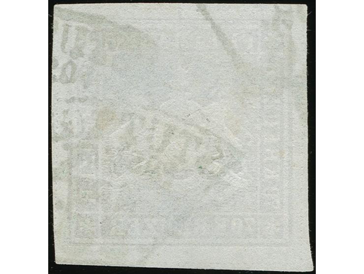 1873, 70 Kr. lilabraun, Bogenfeld 5, farbfrisch und allseits breitrandig geschnitten, allseits mit vollen Trennlinien, mit gu