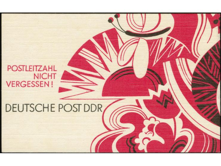 1974, Markenheftchen Posthorn und Taube 1 Mark, Text schwarz und Motiv lilarot ohne Druckvermerk, postfrisch, tadellos