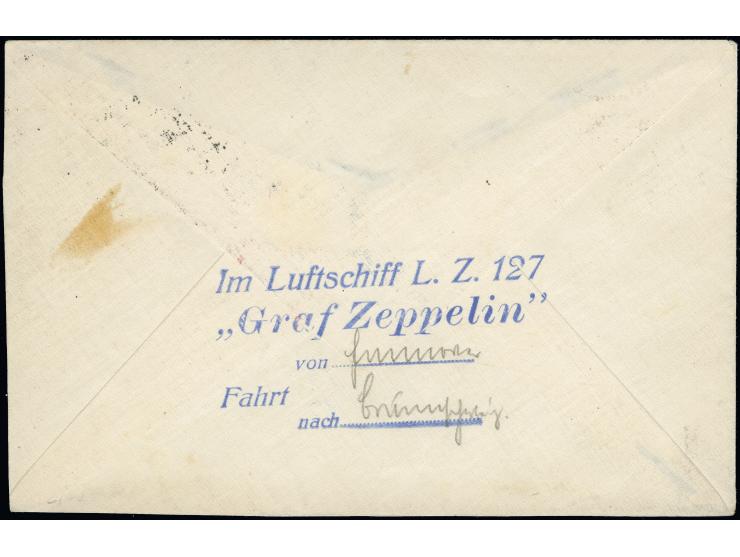 1929, Deutschlandfahrt, Teil I mit Abwurf Hannover, unfrankierter Brief mit Bordstempel vom 12.9. und Stempel “HANNOVER 12.9.