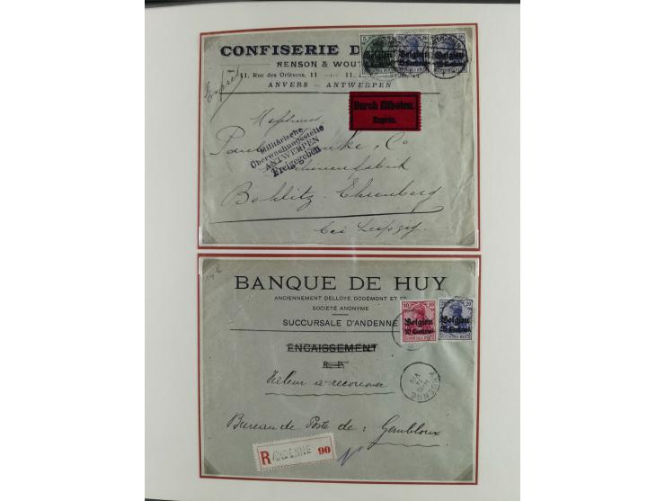 1914/18, DP Belgien bis Rumänien, Sammlung mit ca. 50 Briefen und Karten, dabei R-Briefe, interessante Frankaturen und Besond