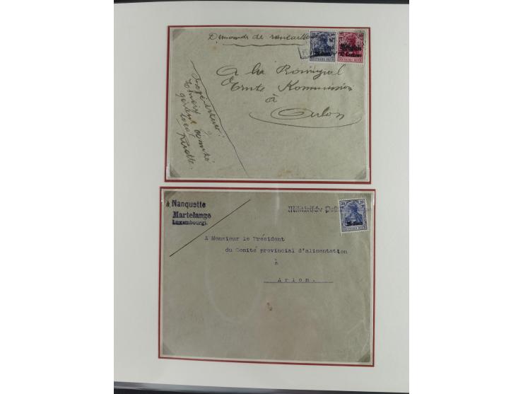 1914/18, DP Belgien bis Rumänien, Sammlung mit ca. 50 Briefen und Karten, dabei R-Briefe, interessante Frankaturen und Besond