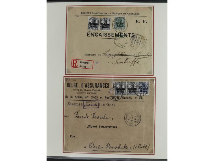 1914/18, DP Belgien bis Rumänien, Sammlung mit ca. 50 Briefen und Karten, dabei R-Briefe, interessante Frankaturen und Besond