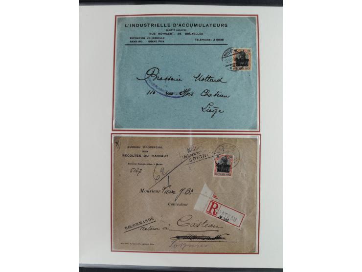 1914/18, DP Belgien bis Rumänien, Sammlung mit ca. 50 Briefen und Karten, dabei R-Briefe, interessante Frankaturen und Besond