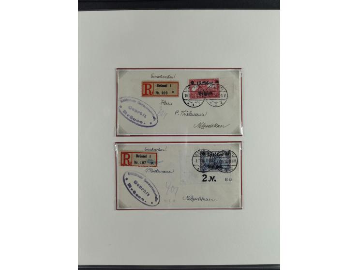 1914/18, DP Belgien bis Rumänien, Sammlung mit ca. 50 Briefen und Karten, dabei R-Briefe, interessante Frankaturen und Besond
