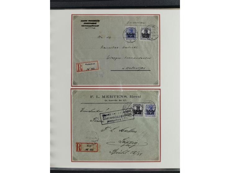 1914/18, DP Belgien bis Rumänien, Sammlung mit ca. 50 Briefen und Karten, dabei R-Briefe, interessante Frankaturen und Besond
