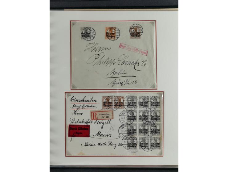 1914/18, DP Belgien bis Rumänien, Sammlung mit ca. 50 Briefen und Karten, dabei R-Briefe, interessante Frankaturen und Besond