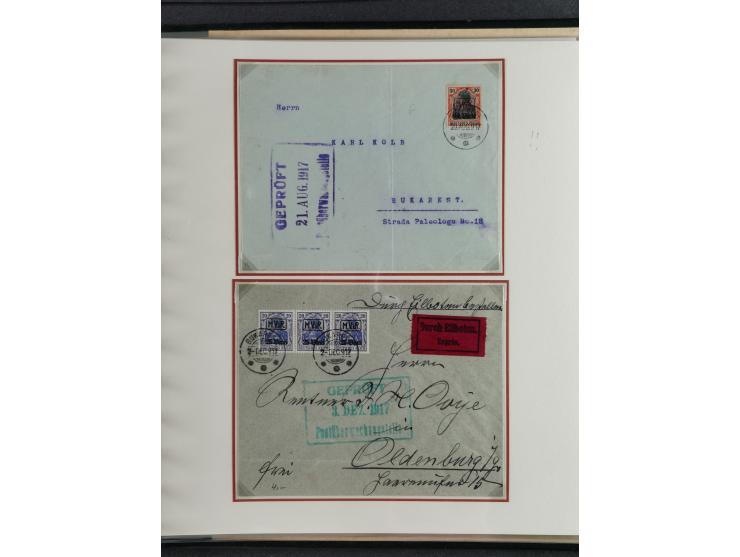 1914/18, DP Belgien bis Rumänien, Sammlung mit ca. 50 Briefen und Karten, dabei R-Briefe, interessante Frankaturen und Besond