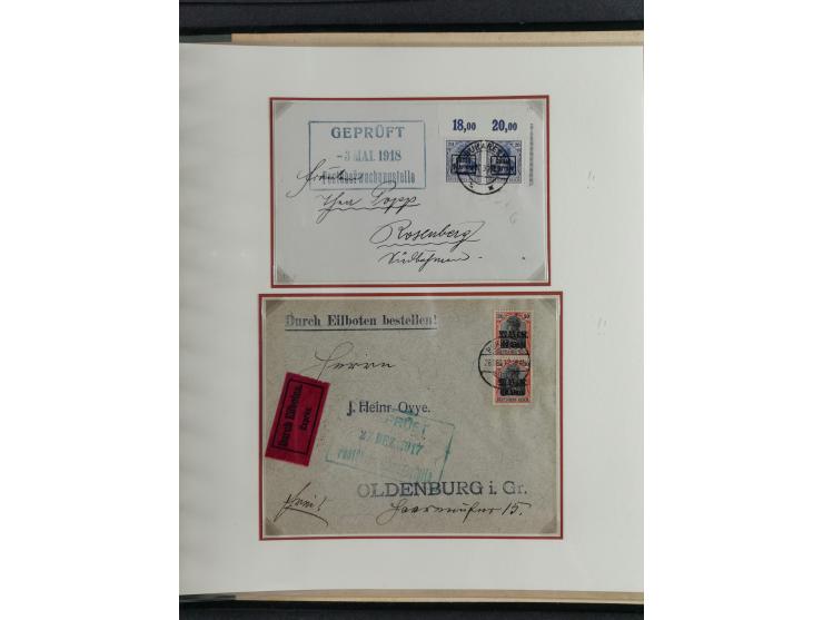 1914/18, DP Belgien bis Rumänien, Sammlung mit ca. 50 Briefen und Karten, dabei R-Briefe, interessante Frankaturen und Besond