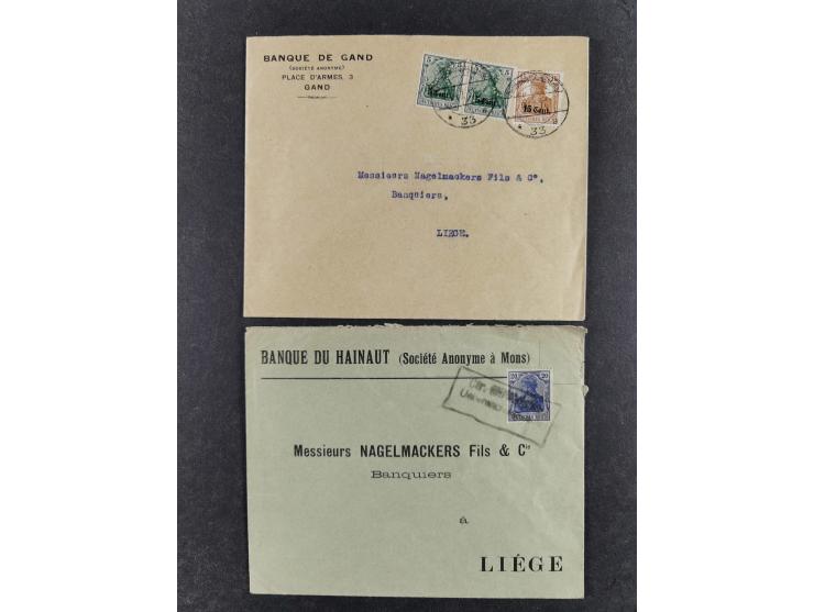 1914/18, DP Belgien bis Rumänien, Sammlung mit ca. 50 Briefen und Karten, dabei R-Briefe, interessante Frankaturen und Besond