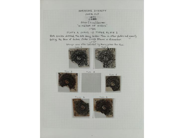 1871, (1288), Sher Ali, Lion Issue, printed “Kingdom of Kabul”, over seventy singles and one cover, being a study of the vari