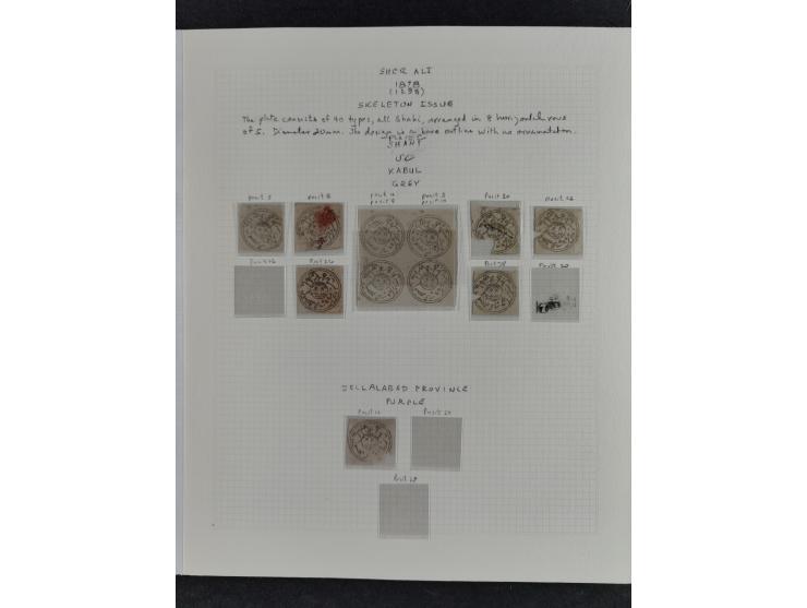 1878, (1295), Sher Ali, “Third Post Office” Issue, lithographed in Kabul, an extensive study, a mix of mint and used, mounted