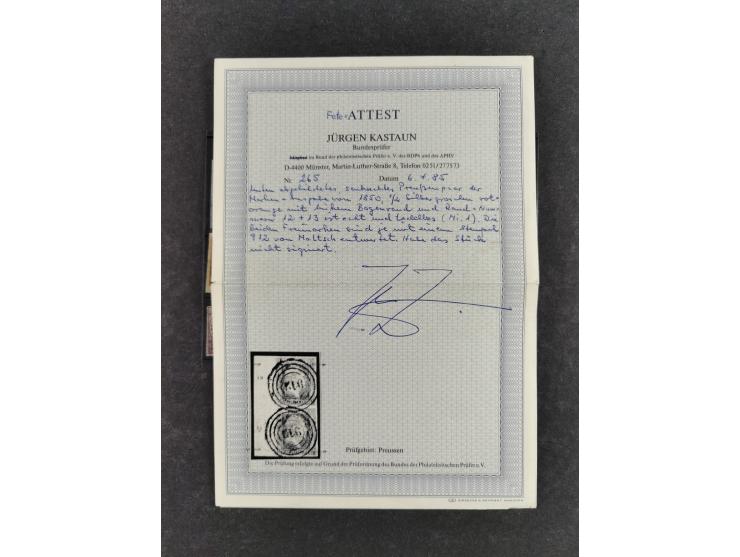1850/68, kleine gestempelte Partie Nr. 1, teils in Einheiten oder auf Briefstücken, dabei Baden 1b im Paar, Preußen 1 im Rand