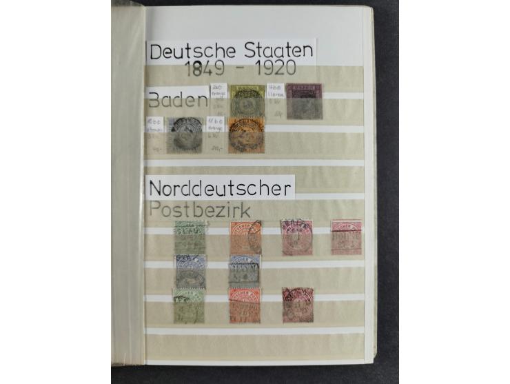 Baden bis Preußen, interessante gestempelte Partie, dabei Bayern bessere Luitpold Werte sowie Sachsen Mi.-Nr. 1a gestempelt m