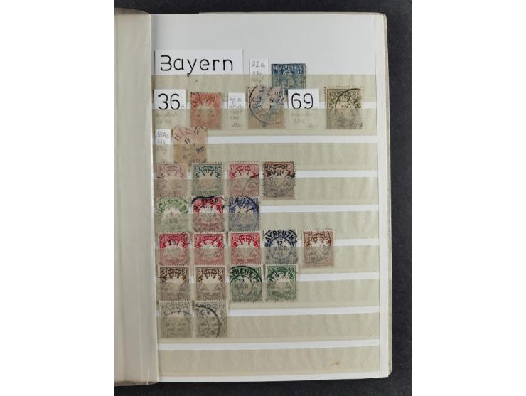 Baden bis Preußen, interessante gestempelte Partie, dabei Bayern bessere Luitpold Werte sowie Sachsen Mi.-Nr. 1a gestempelt m