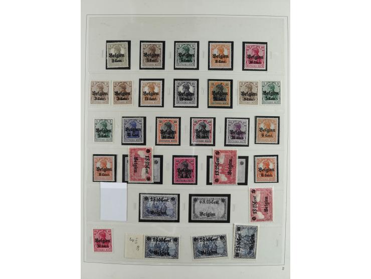 1914/18, postfrische und ungebrauchte Sammlung, dabei viele Farben und Aufdruckvariante wie z.B. Belgien Mi.-Nr. 16bII, 24IB,