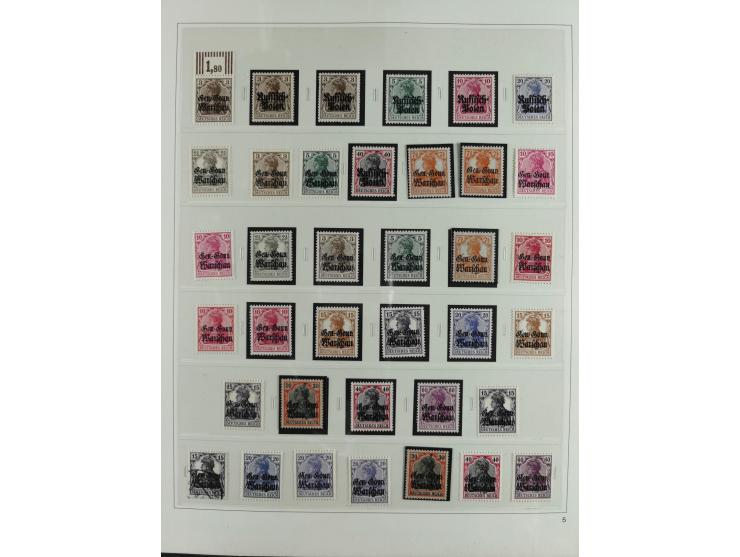 1914/18, postfrische und ungebrauchte Sammlung, dabei viele Farben und Aufdruckvariante wie z.B. Belgien Mi.-Nr. 16bII, 24IB,