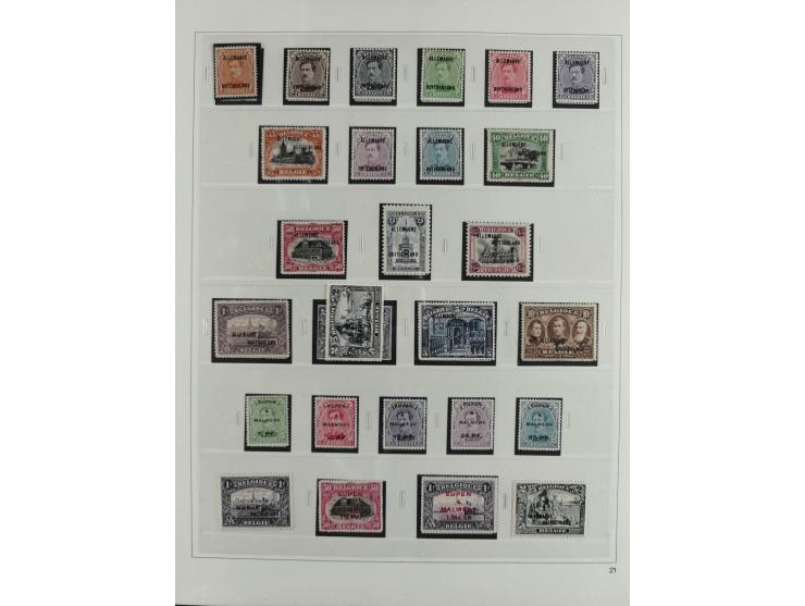 1914/18, postfrische und ungebrauchte Sammlung, dabei viele Farben und Aufdruckvariante wie z.B. Belgien Mi.-Nr. 16bII, 24IB,
