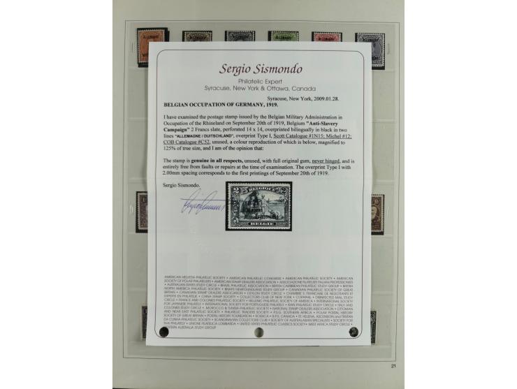 1914/18, postfrische und ungebrauchte Sammlung, dabei viele Farben und Aufdruckvariante wie z.B. Belgien Mi.-Nr. 16bII, 24IB,