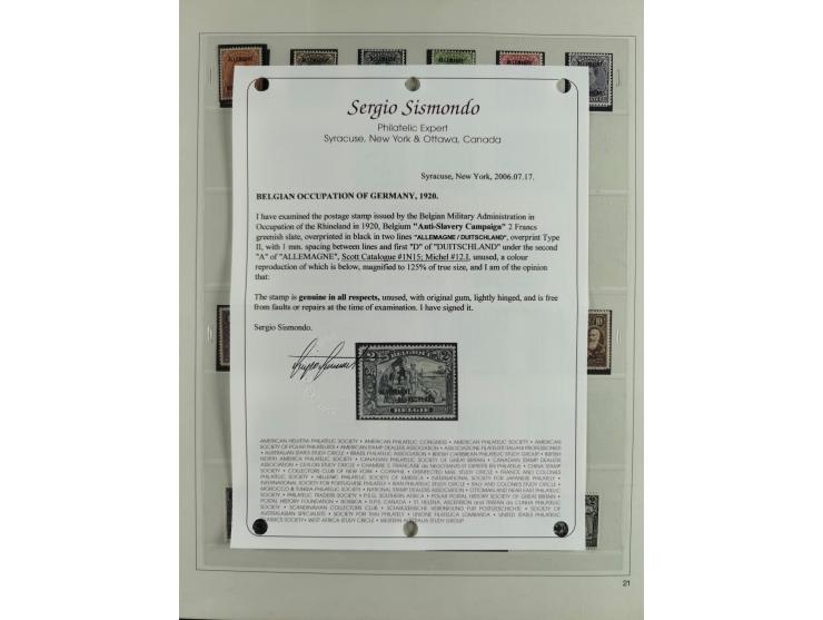 1914/18, postfrische und ungebrauchte Sammlung, dabei viele Farben und Aufdruckvariante wie z.B. Belgien Mi.-Nr. 16bII, 24IB,