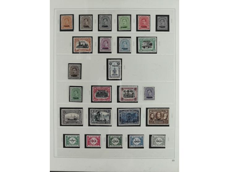 1914/18, postfrische und ungebrauchte Sammlung, dabei viele Farben und Aufdruckvariante wie z.B. Belgien Mi.-Nr. 16bII, 24IB,